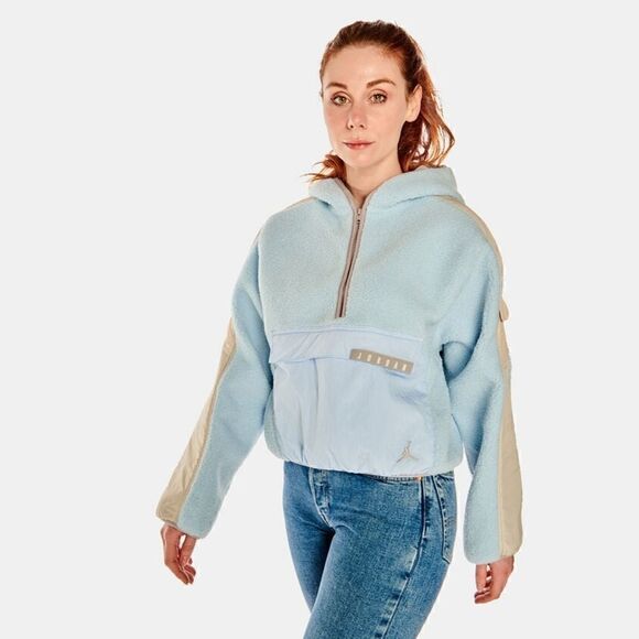 Air Jordan 1 2 3 4 5 6 11 13 OG Retro UNC Cozy Fleece Women's Anorak Hoodie M - Picture 4 of 8